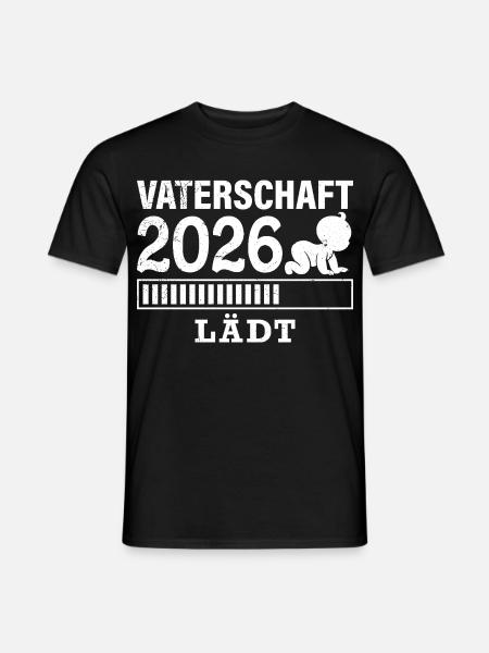 Werdender Papa VATERSCHAFT WIRD GELADEN 2026 - Männer T-Shirt - Schwarz