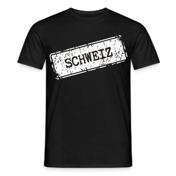 Conception de timbres en Suisse - T-shirt homme - noir - Devant - AI Model Male 178 light (178cm)
