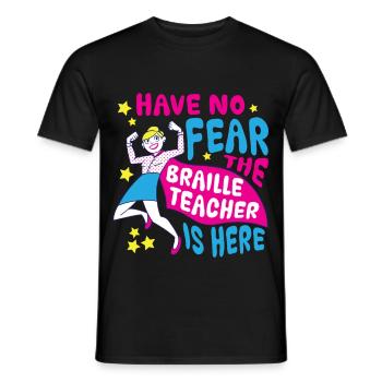 Braille Lehrer Blindenschrift Punktum - Männer T-Shirt - Schwarz - Vorne - AI Model Male 178 light (178cm)