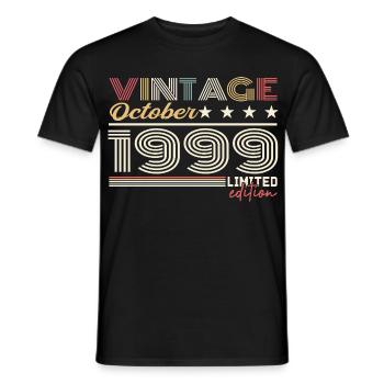 October 1999 Retro Anniversary 1999 October 1999 - Men's T-Shirt - black - Front - AI Model Male 178 light (178cm)