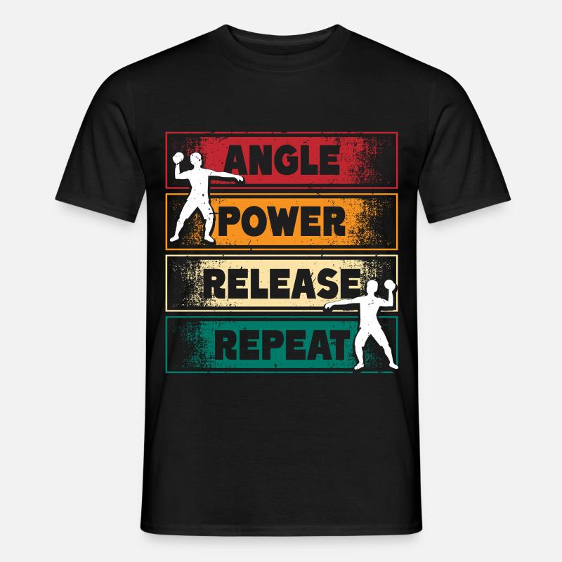 Kugelstoßen Kugelstoß Angle Power Release - Männer T-Shirt - Schwarz