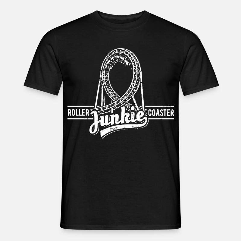 Rollercoaster Junkie -  Achterbahn - Looping - Männer T-Shirt - Schwarz