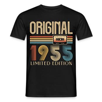 70th Birthday Original 1955 70 Years Old Gift - Men's T-Shirt - black - Front - AI Model Male 178 light (178cm)