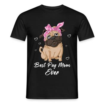 Mops Mama Muttertag - Männer T-Shirt - Schwarz - Vorne - AI Model Male 178 light (178cm)