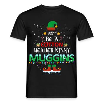 Noël Muggins à tête de coton - T-shirt homme - noir - Devant - AI Model Male 178 light (178cm)
