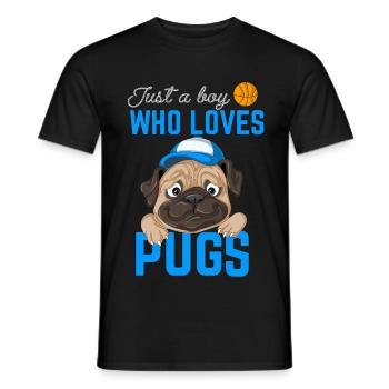 Pug for boys - Men's T-Shirt - black - Front - AI Model Male 178 light (178cm)