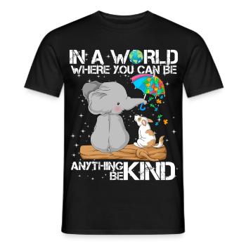 Autism Awareness Elephant Dog - Men's T-Shirt - black - Front - AI Model Male 178 light (178cm)