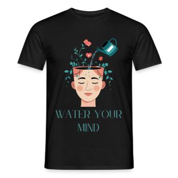 Conception créative de soins mentaux de l'eau - T-shirt homme - noir - Devant - AI Model Male 178 light (178cm)