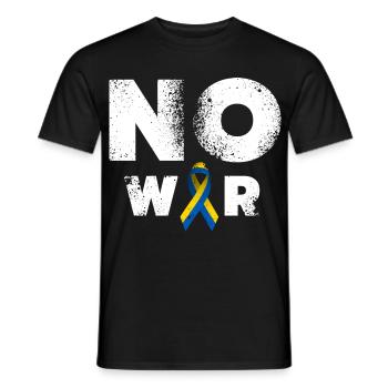 No War Ukraine Peace Sign - Men's T-Shirt - black - Front - AI Model Male 178 light (178cm)