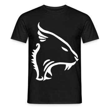 White Minimalist Lion - Men's T-Shirt - black - Front - AI Model Male 178 light (178cm)