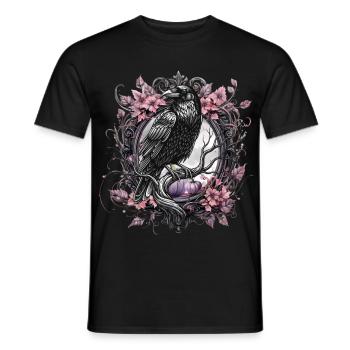 Halloween Mystical Raven Women - Men's T-Shirt - black - Front - AI Model Male 178 light (178cm)