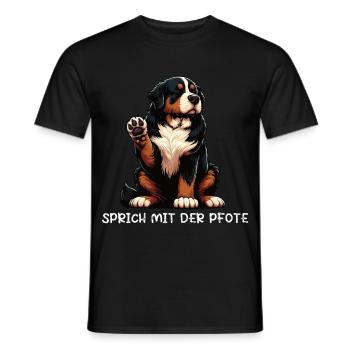 Talk to the paw Bernese Mountain Dog Sennenhunde - Men's T-Shirt - black - Front - AI Model Male 178 light (178cm)