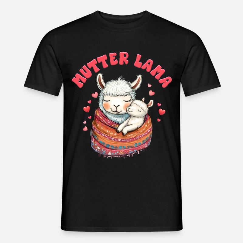 Bald Mama MAMA LLAMA MUTTER Lustiges - Männer T-Shirt - Schwarz