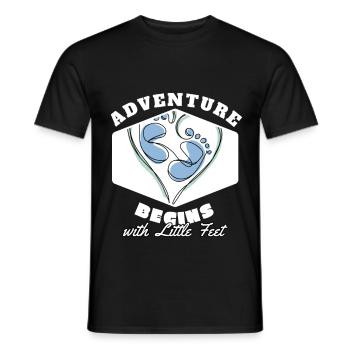 Adventure Begins with Little Feet Birth Gift - Men's T-Shirt - black - Front - AI Model Male 178 light (178cm)