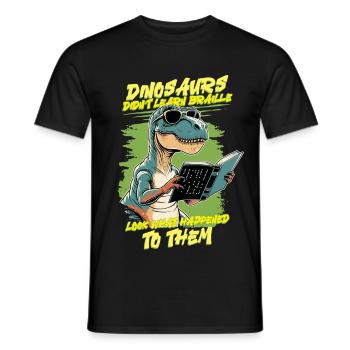 Braille Lehrer Blindenschrift Punktum - Männer T-Shirt - Schwarz - Vorne - AI Model Male 178 light (178cm)
