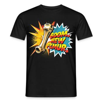 Beinbruch Gebrochener Oberschenkel - Männer T-Shirt - Schwarz - Vorne - AI Model Male 178 light (178cm)