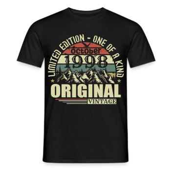 october 1998 - gift for his 27th birthday october - Men's T-Shirt - black - Front - AI Model Male 178 light (178cm)