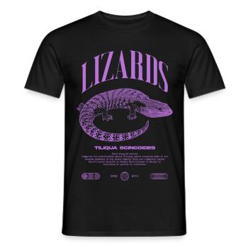 Blue Tongue Skink Reptile Keeper Streetwear - Männer T-Shirt - Schwarz - Vorne - AI Model Male 178 light (178cm)