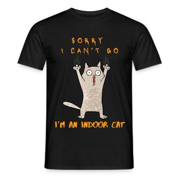 Funny Introvert Cat Lover Meme I’m An Indoor Cat - Men's T-Shirt - black - Front - AI Model Male 178 light (178cm)