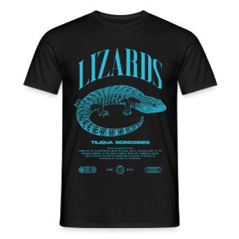 Blue Tongue Skink Reptile Keeper Streetwear - Männer T-Shirt - Schwarz - Vorne - AI Model Male 178 light (178cm)