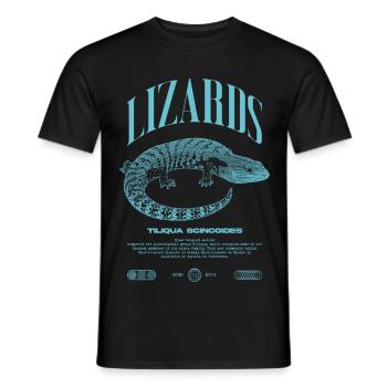 Blue Tongue Skink Reptile Keeper Streetwear - Männer T-Shirt - Schwarz - Vorne - AI Model Male 178 light (178cm)
