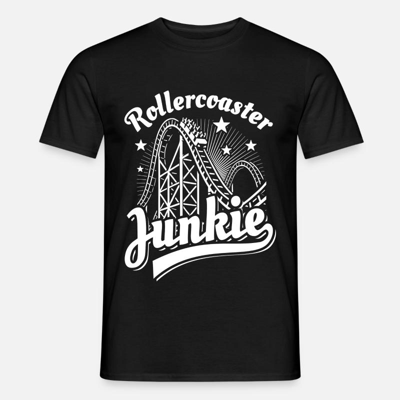 Rollercoaster Junkie - Roller Coaster - Boucle - T-shirt homme - noir