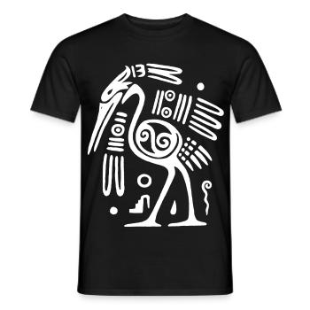 White totem bird - Men's T-Shirt - black - Front - AI Model Male 178 light (178cm)