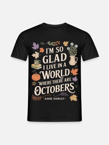 Herbstliteratur Oktober Anne Zitat - Männer T-Shirt - Schwarz