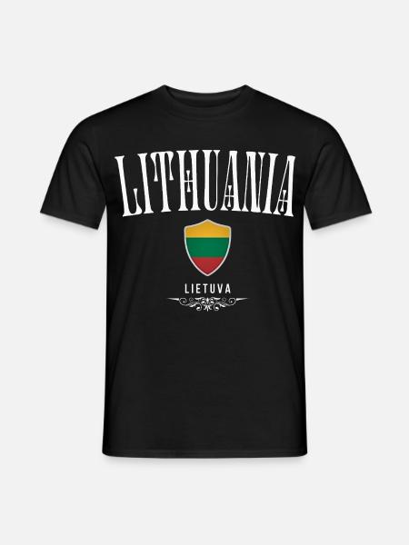 Litewskia duma, minimalistyczny elegancki design - T-shirt męski - czarny