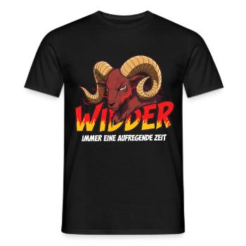 Aries with flame text - Men's T-Shirt - black - Front - AI Model Male 178 light (178cm)