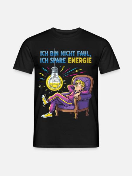 Energiegeladenes Chill-Design mit Glühbirne - Männer T-Shirt - Schwarz