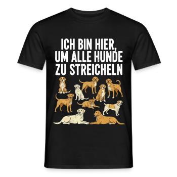Humorous dog motif with text - Men's T-Shirt - black - Front - AI Model Male 178 light (178cm)