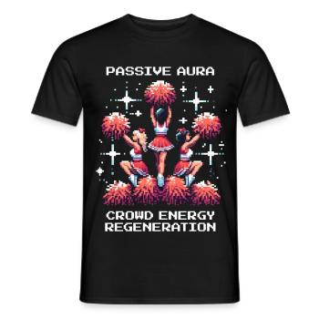 Aura passive : Boost d’énergie de foule | Cheerleading - T-shirt homme - noir - Devant - AI Model Male 178 light (178cm)