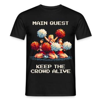 Main Quest: Keeping the Audience Awake | Cheerleading - Men's T-Shirt - black - Front - AI Model Male 178 light (178cm)