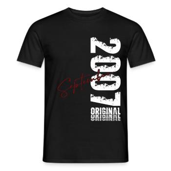 18th birthday Original September 2007 - Men's T-Shirt - black - Front - AI Model Male 178 light (178cm)