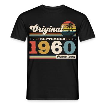 65e anniversaire Original septembre 1960 - T-shirt homme - noir - Devant - AI Model Male 178 light (178cm)