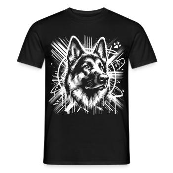 Style artistique de rue du Berger allemand - T-shirt homme - noir - Devant - AI Model Male 178 light (178cm)