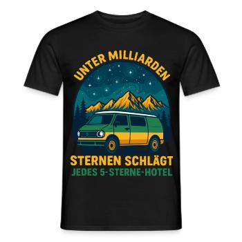 Campen Unter Milliarden Sternen - Männer T-Shirt - Schwarz - Vorne - AI Model Male 178 light (178cm)