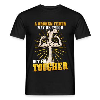 Beinbruch Gebrochener Oberschenkel - Männer T-Shirt - Schwarz - Vorne - AI Model Male 178 light (178cm)