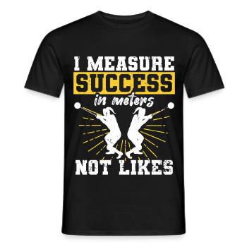 Shot Put I Measure Success In Meters Not Likes - Men's T-Shirt - black - Front - AI Model Male 178 light (178cm)