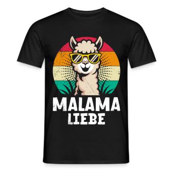 Bientôt maman MALAMA LOVE Rétro Drôle - T-shirt homme - noir - Devant - AI Model Male 178 light (178cm)