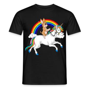 Balade Licorne Chihuahua - T-shirt homme - noir - Devant - AI Model Male 178 light (178cm)