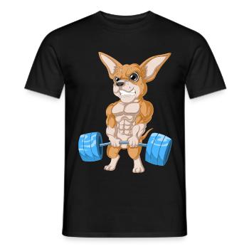 Haltérophilie Chihuahua - T-shirt homme - noir - Devant - AI Model Male 178 light (178cm)