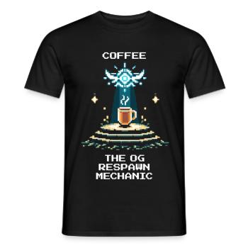 Coffee: The OG Respawn | Barista Espresso - Men's T-Shirt - black - Front - AI Model Male 178 light (178cm)