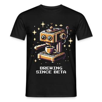 Brühen seit der Beta | Kaffee Barista - Männer T-Shirt - Schwarz - Vorne - AI Model Male 178 light (178cm)