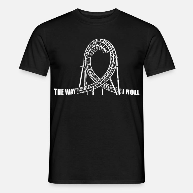 The way I Roll - Achterbahn - Looping - Männer T-Shirt - Schwarz