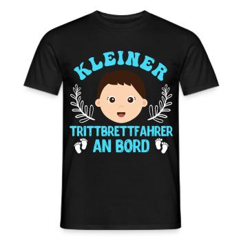 Expectant mother LITTLE FREEBOARD RIDER ON BOARD - Men's T-Shirt - black - Front - AI Model Male 178 light (178cm)