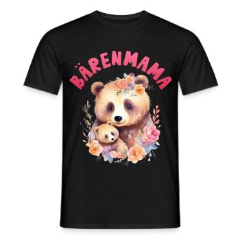Future maman BEAR MAMA Drôle - T-shirt homme - noir - Devant - AI Model Male 178 light (178cm)