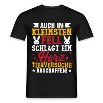 Tierschutz AUCH IM KLEINSTEN FELL SCHLÄGT EIN HERZ - Männer T-Shirt - Schwarz - Vorne - AI Model Male 178 light (178cm)