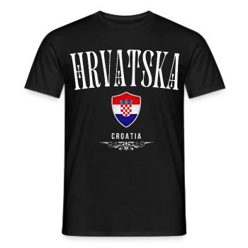 Kroatischer Stolz, kroatische Flagge - Männer T-Shirt - Schwarz - Vorne - AI Model Male 178 light (178cm)